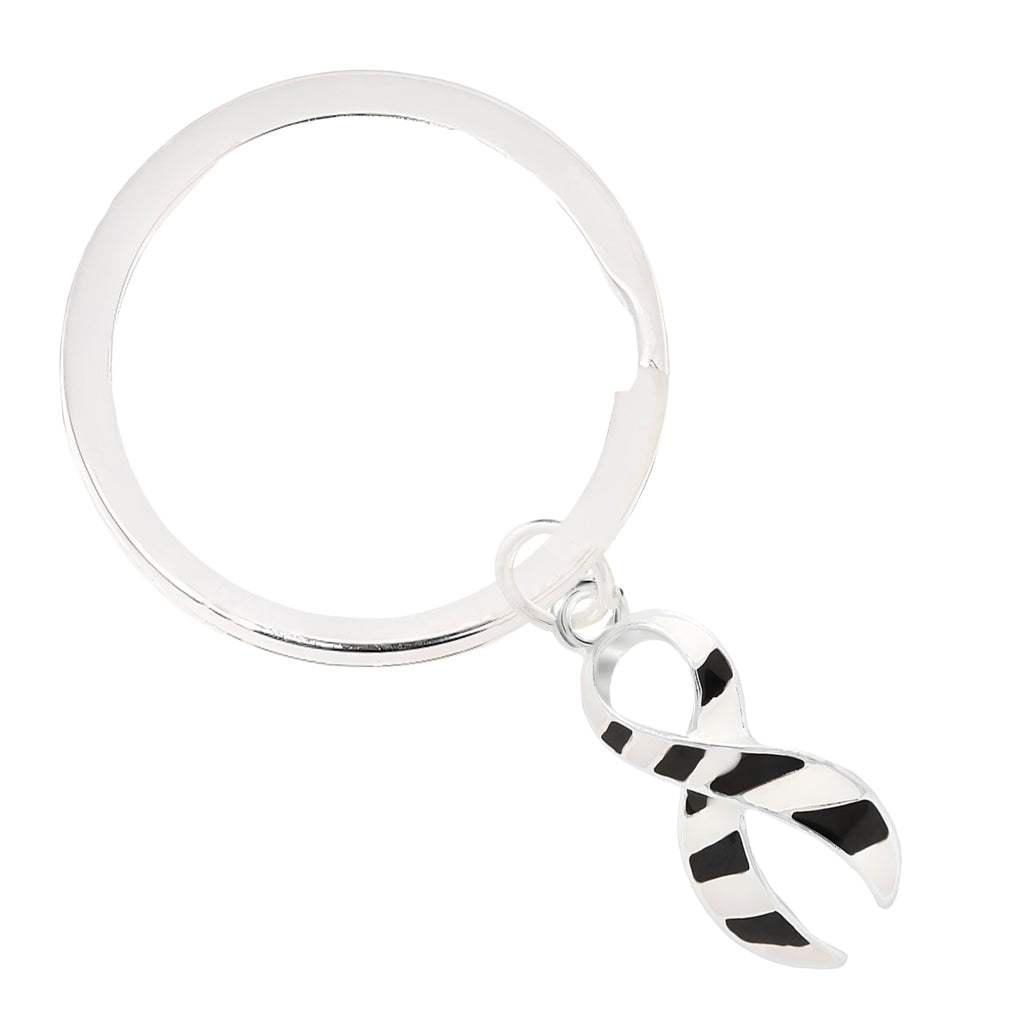 Zebra Ribbon Split Ring Keychains The Awareness Company