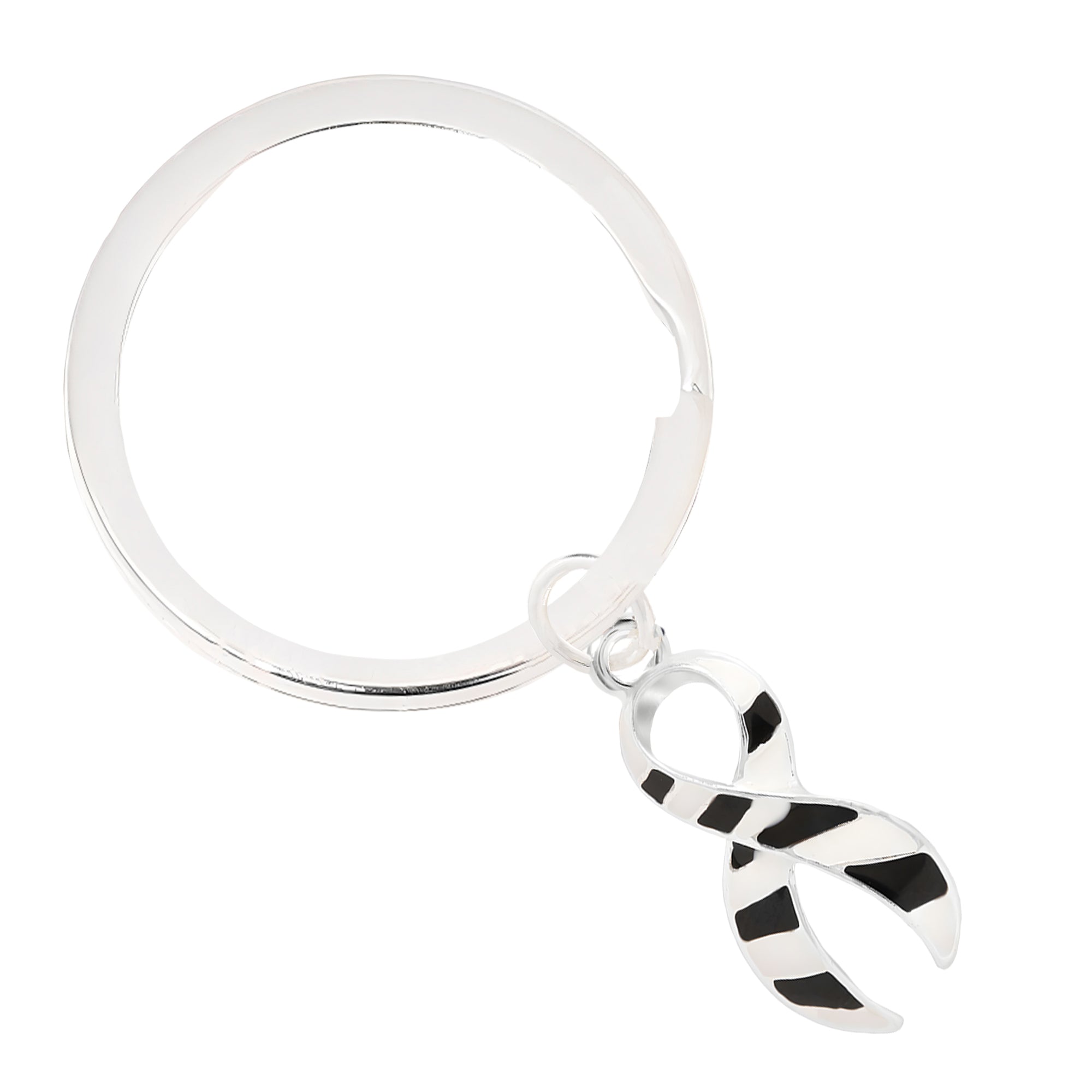 Zebra Ribbon Split Ring Keychains The Awareness Company