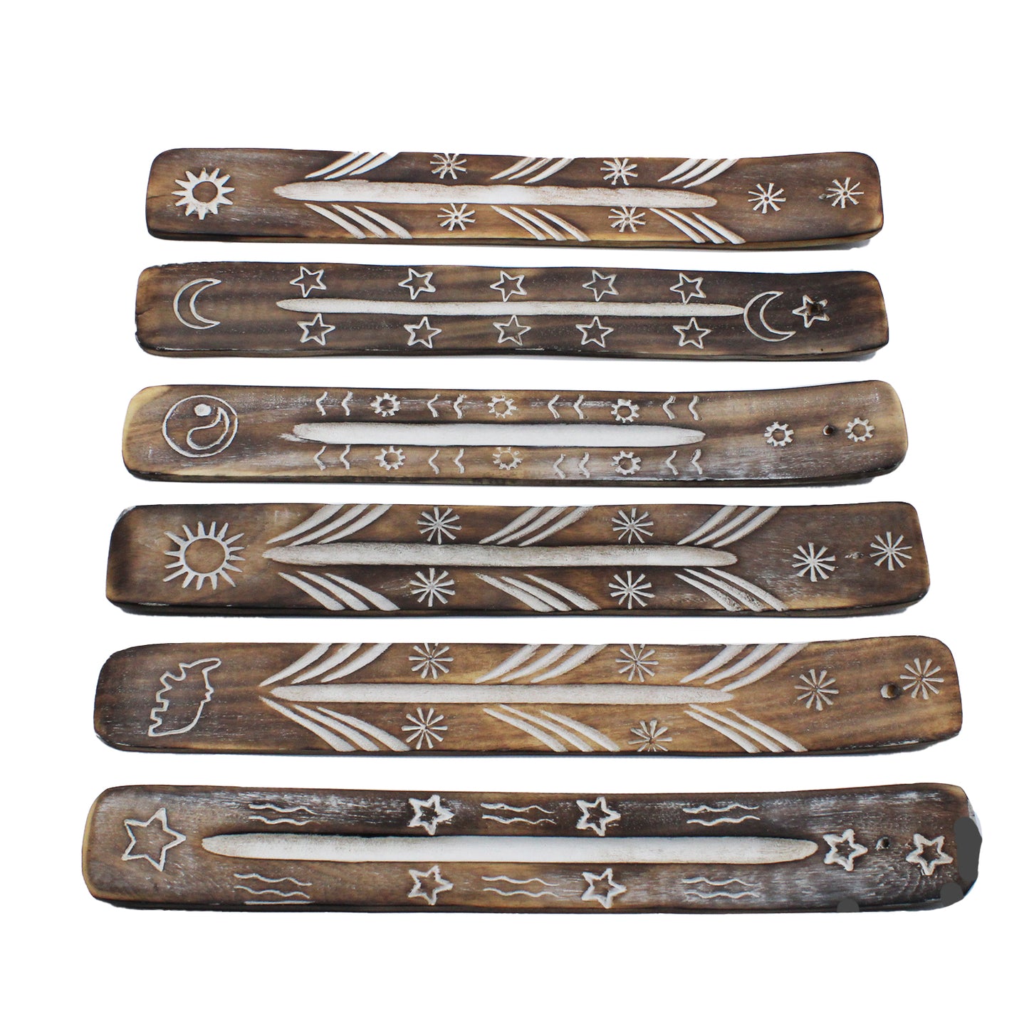 White Washed Incense Holder - Simple (4 Sets)