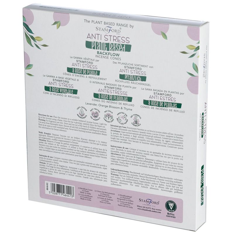 Plant Based Backflow Incense Cones - Anti Stress (4 Sets)