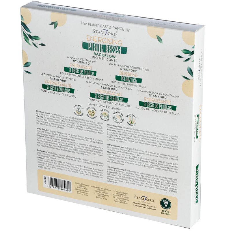 Plant Based Backflow Incense Cones - Energising (4 Sets)