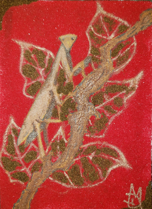 Praying Mantis (Mini Sand Painting) by A.D.M. TheArtist Lyric1