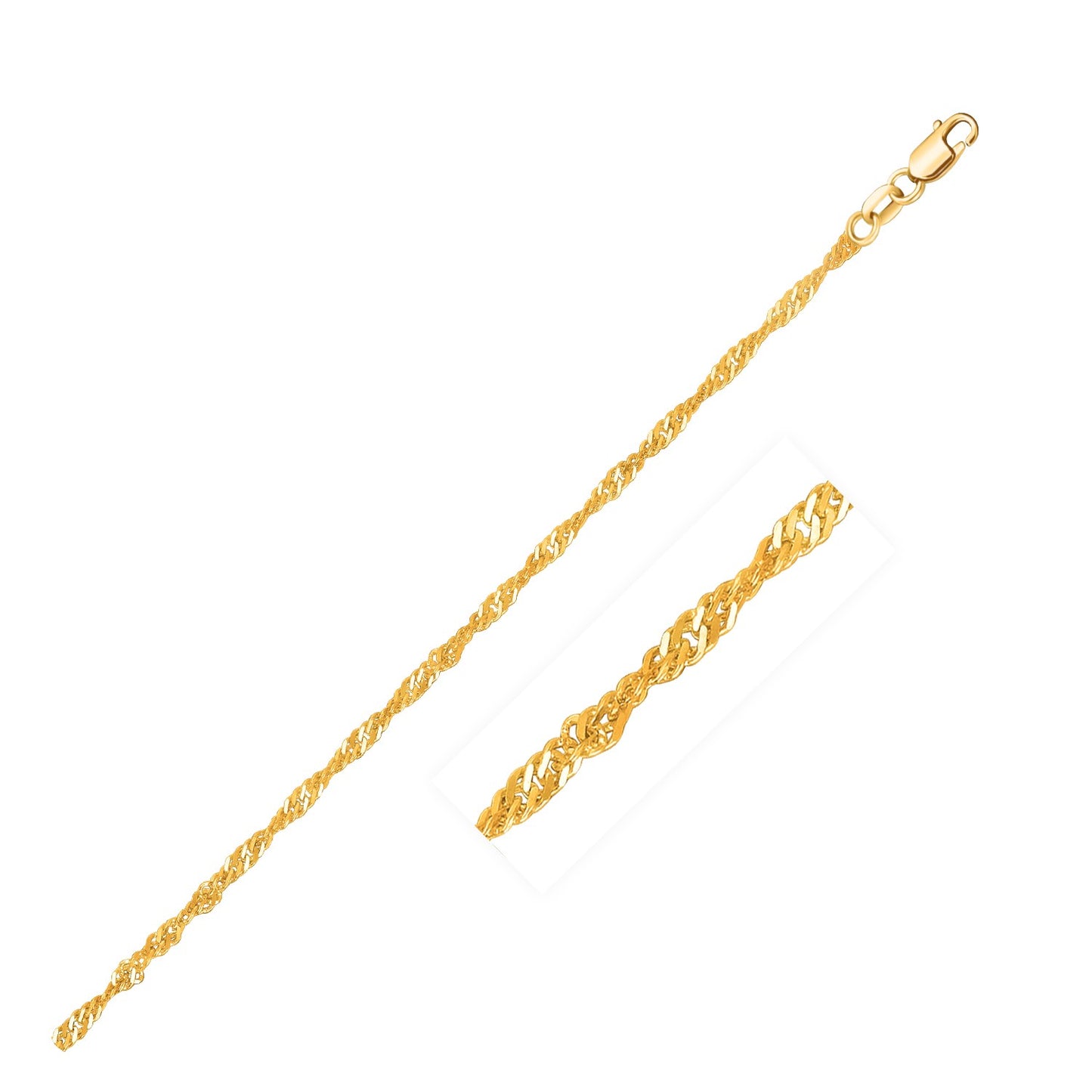 14k Yellow Gold Singapore Chain 1.7mm