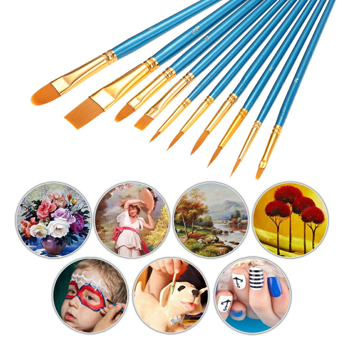 Face Painting Brush Set - Blue