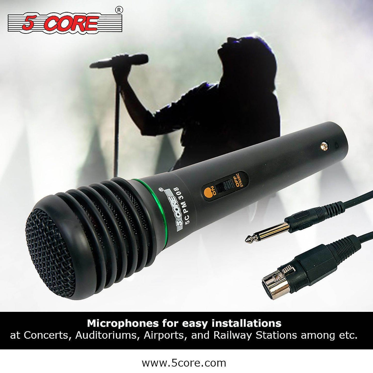 Professional Microphone Audio Dynamic Cardiod Karaoke Singing Wired Mic Music Recording Karaoke Microphone 5 Core PM625 Ratings (308P)