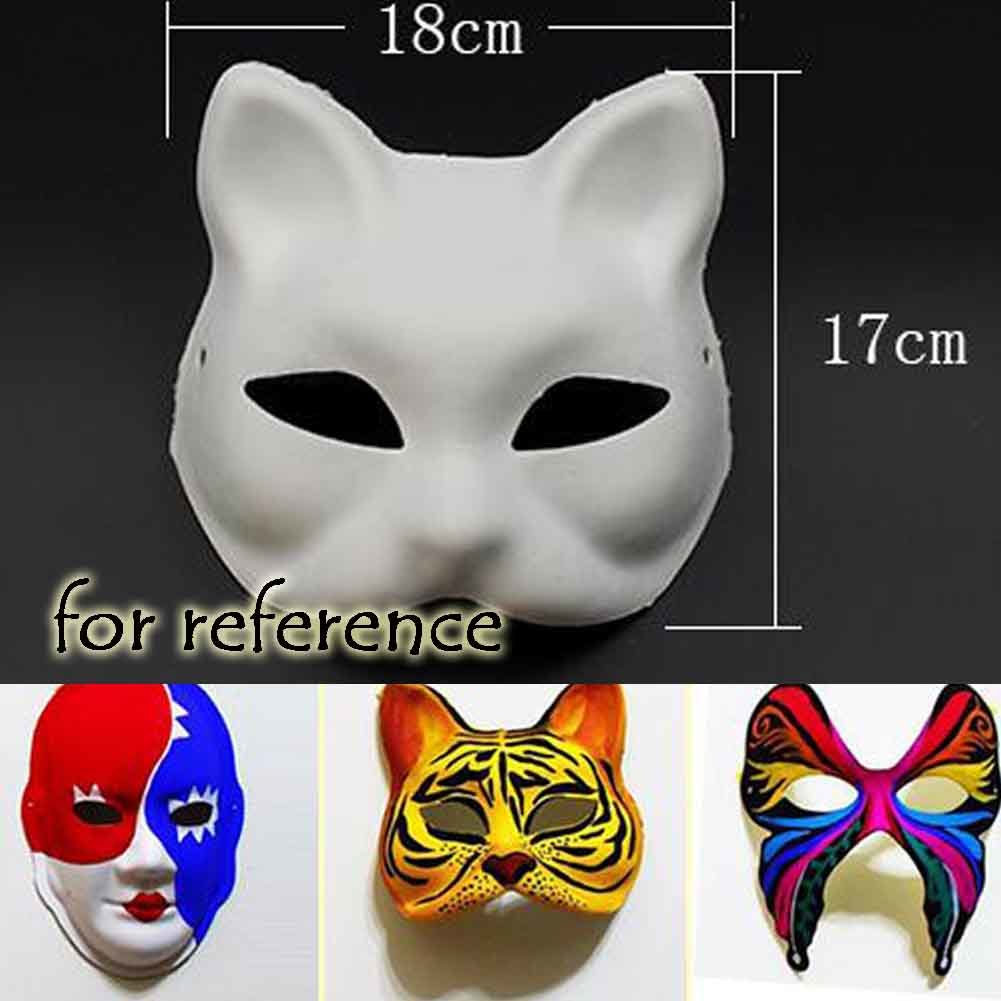 10-Packs White Blank Painting Face Mask DIY Paper Mask for Halloween Costumes, Fox