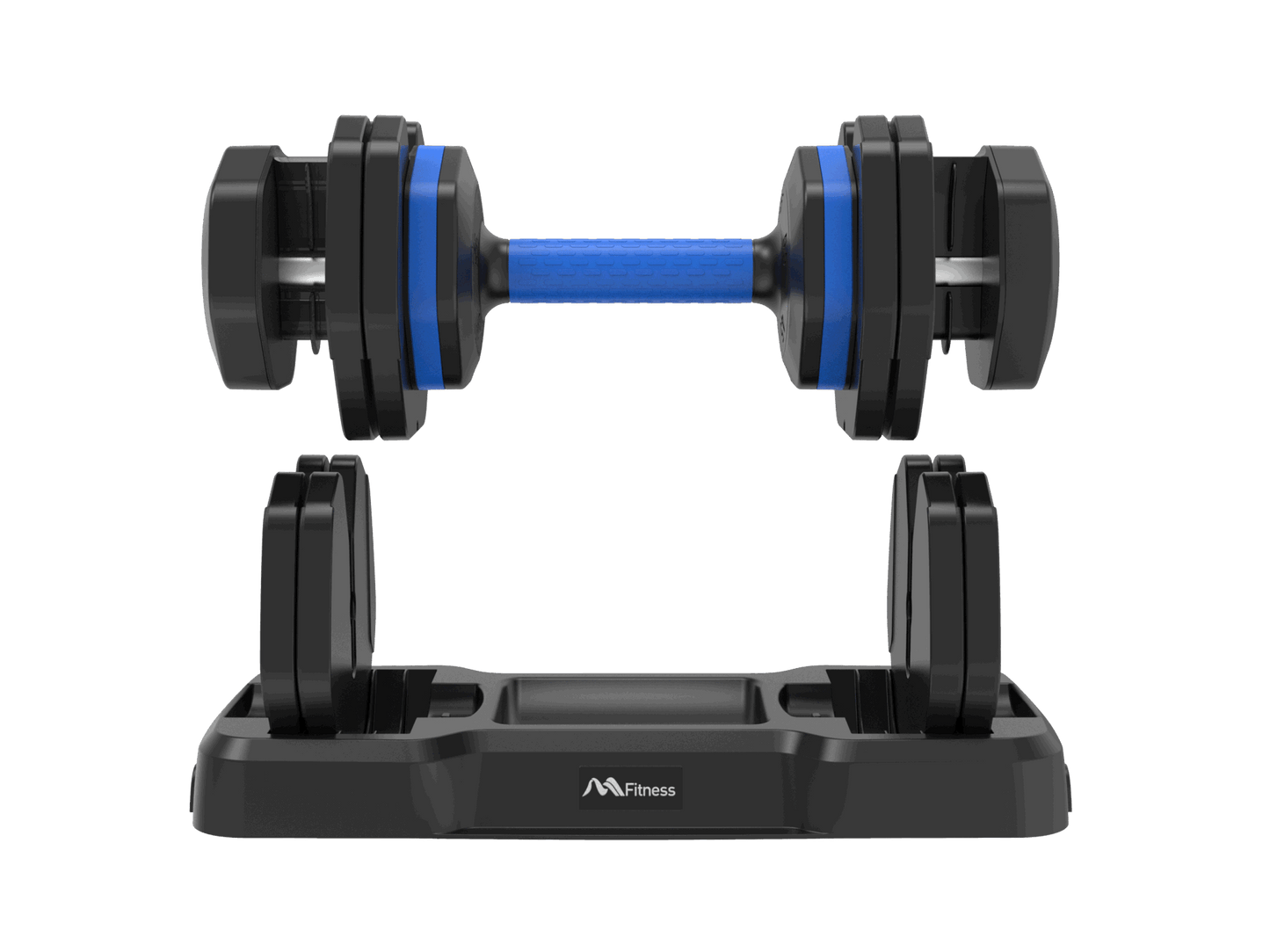 Adjustable Dumbbell - 55lb Single Dumbbell with Anti-Slip Handle; Fast Adjust Weight by Turning Handle with Tray; Exercise Fitness Dumbbell Suitable for Full Body Workout