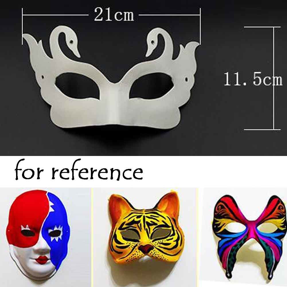 10-Packs White Blank Painting Eye Mask DIY Paper Mask for Halloween Costumes, Swan