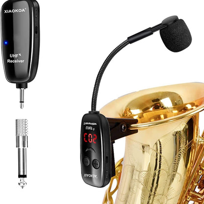 UHF Wireless Instruments Microphone; Saxophone Receiver And Transmitter For Trumpets Clarinet Cello