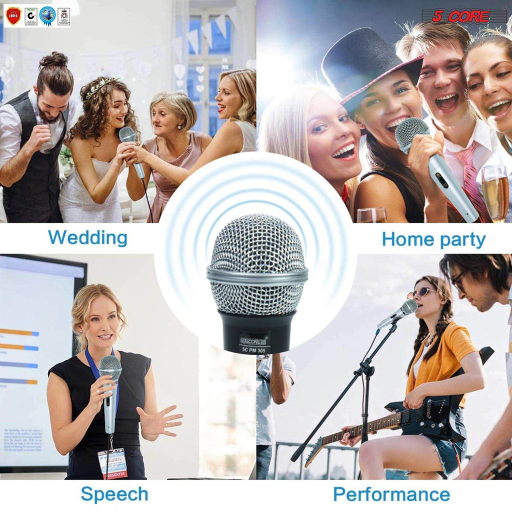 5 Core Professional Microphone Audio Dynamic Cardiod Karaoke Singing Wired Mic Music Recording Karoke Microphone PM305 (Copy) Doba