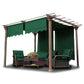 2pcs 15.5x4Ft Pergola Canopy Replacement Cover Green