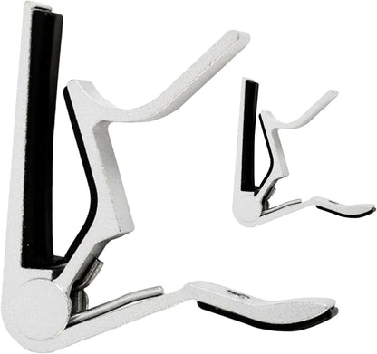 5 Core 2 Pieces Guitar Capo Acoustic Clip Guitar String Instrument Clamp Fret Electric Guitar Accessories Guitar Neck Capos Each CAPO White