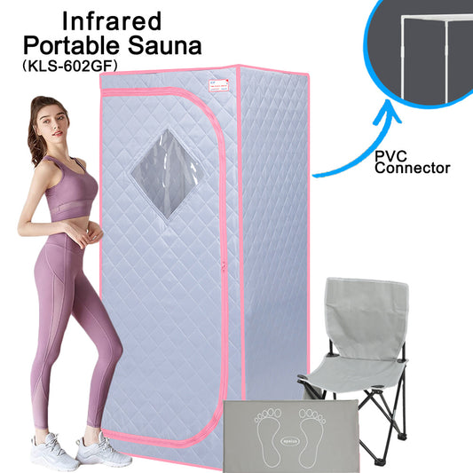 Portable Full Size  Infrared Sauna tent–Personal Home Spa;  with Infrared Panels;  Heating Foot Pad; Controller;  Foldable Chair ; Reading light.Easy to Install.Fast heating