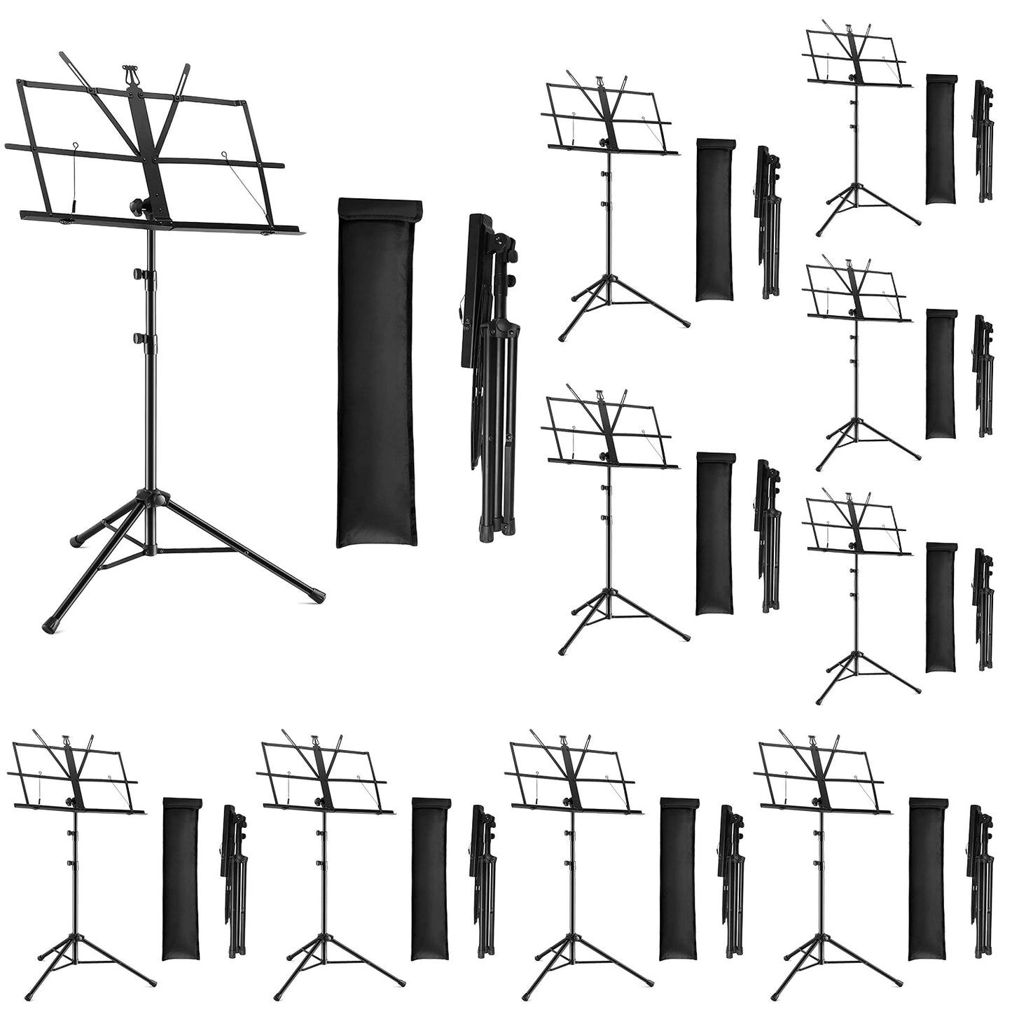 5 Core Music Stand for Sheet Music Folding Portable Stands Light Weight Book Clip Holder Music Accessories and Travel Carry Bag MUS FLD