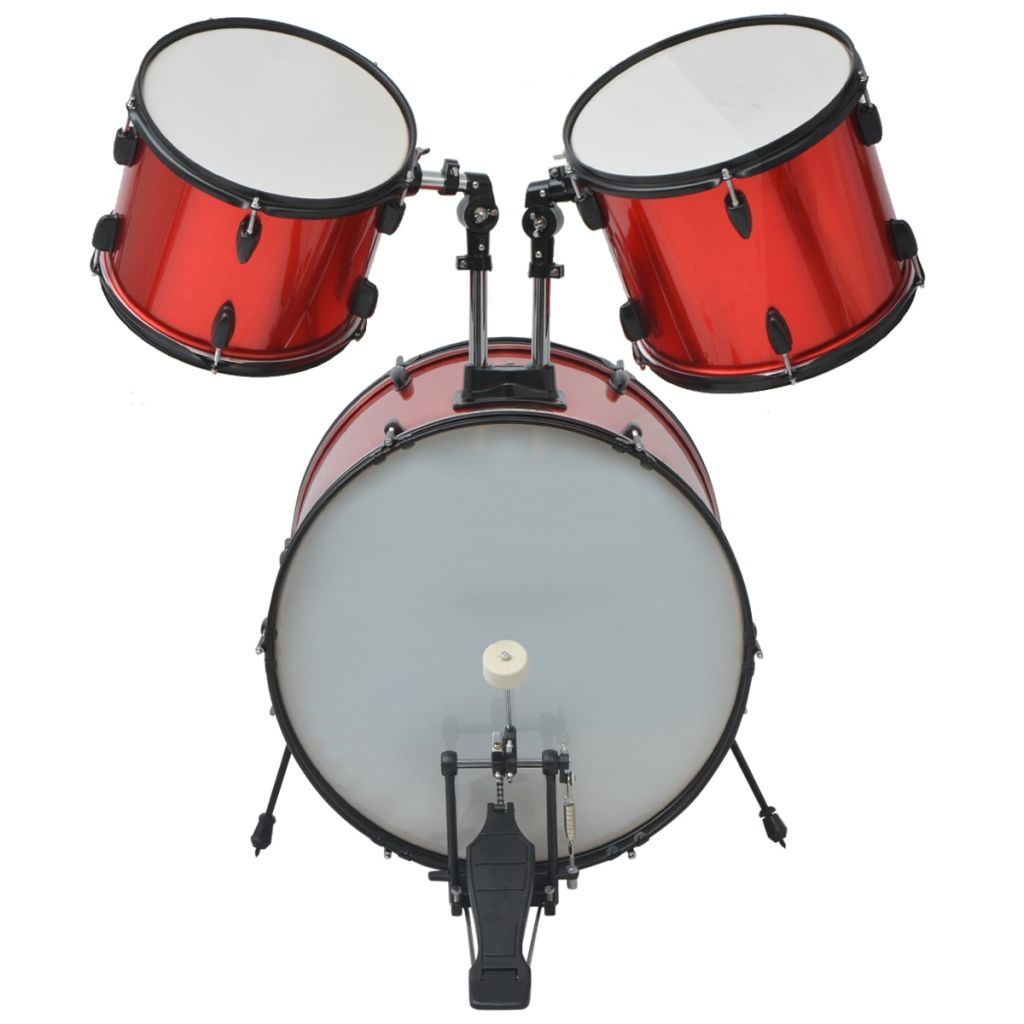 Complete Drum Kit Powder-coated Steel Red Adult