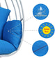 Aluminum Egg Chair; Hanging Swing Chair with Thickness Cushion for Indoor; Outdoor; Garden; Patio