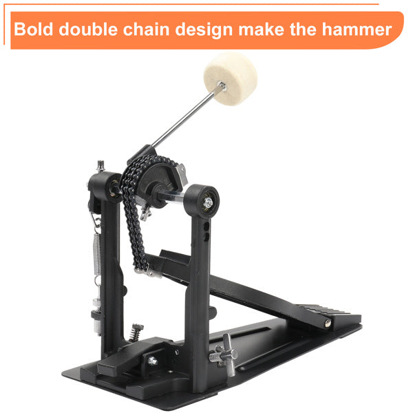 Wool Felt Hammer Double Drum Pedal Professional Double Bass Drum Pedal Black
