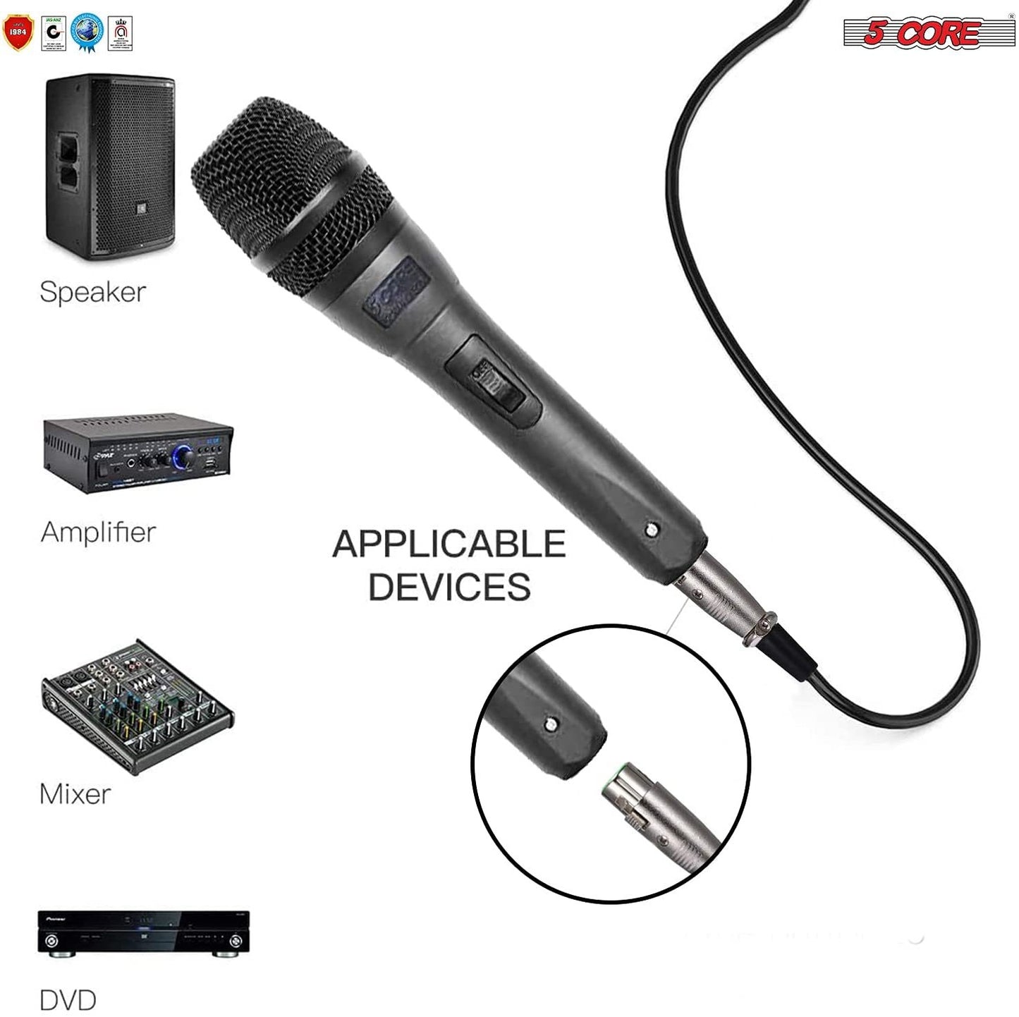 5 Core Professional Microphone Audio Dynamic Cardiod Karaoke Singing Wired Mic Music Recording Karaoke Microphone ND-32 ARMEX