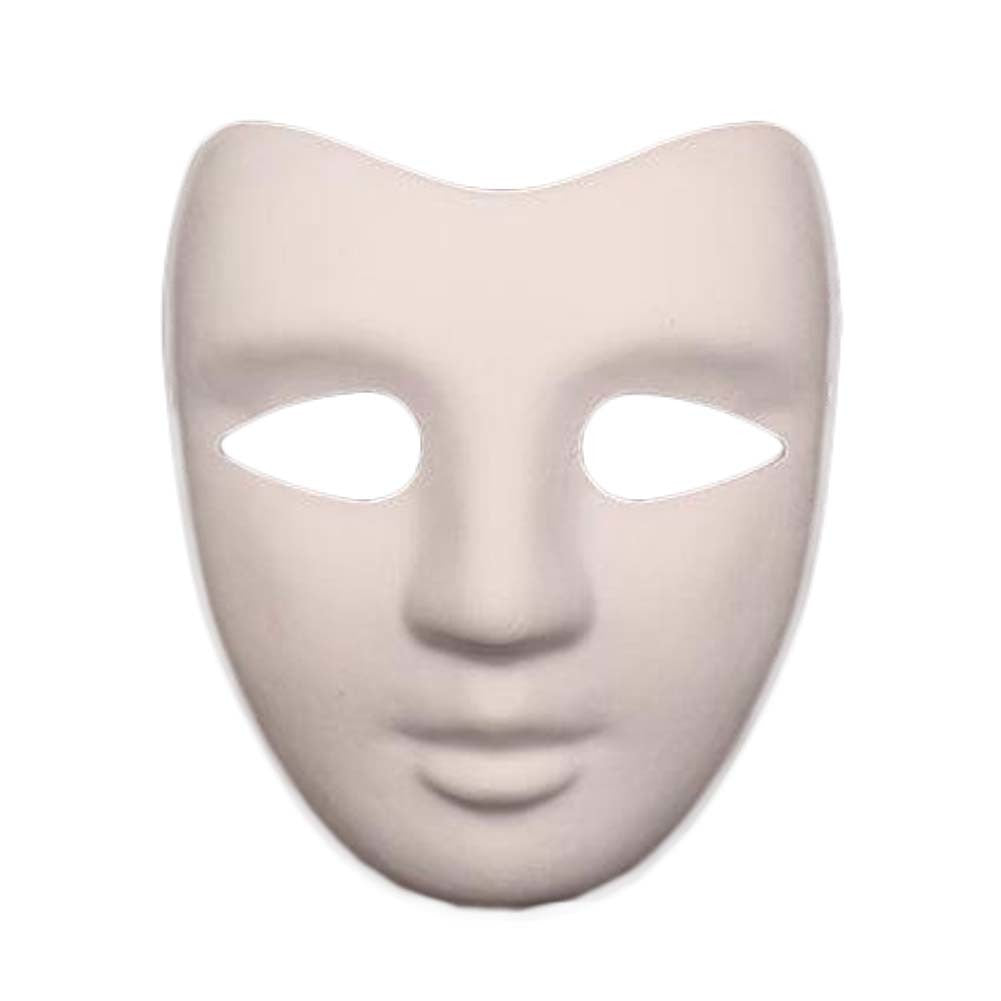 10-Packs White Blank Painting Full Mask DIY Paper Mask for Halloween Costumes, V Face