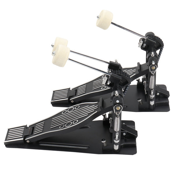 Wool Felt Hammer Double Drum Pedal Professional Double Bass Drum Pedal Black