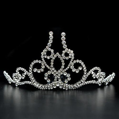 LO2112 - Imitation Rhodium Brass Tiaras & Hair Clip with Top Grade Crystal in Clear