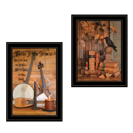 "Music / Nevermore" 2-Piece Vignette by Billy Jacobs; Black Frame