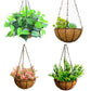 Planter Hangers Flower Plant Pot Metal Hanging Flower Basket with Coconut Coir Liner