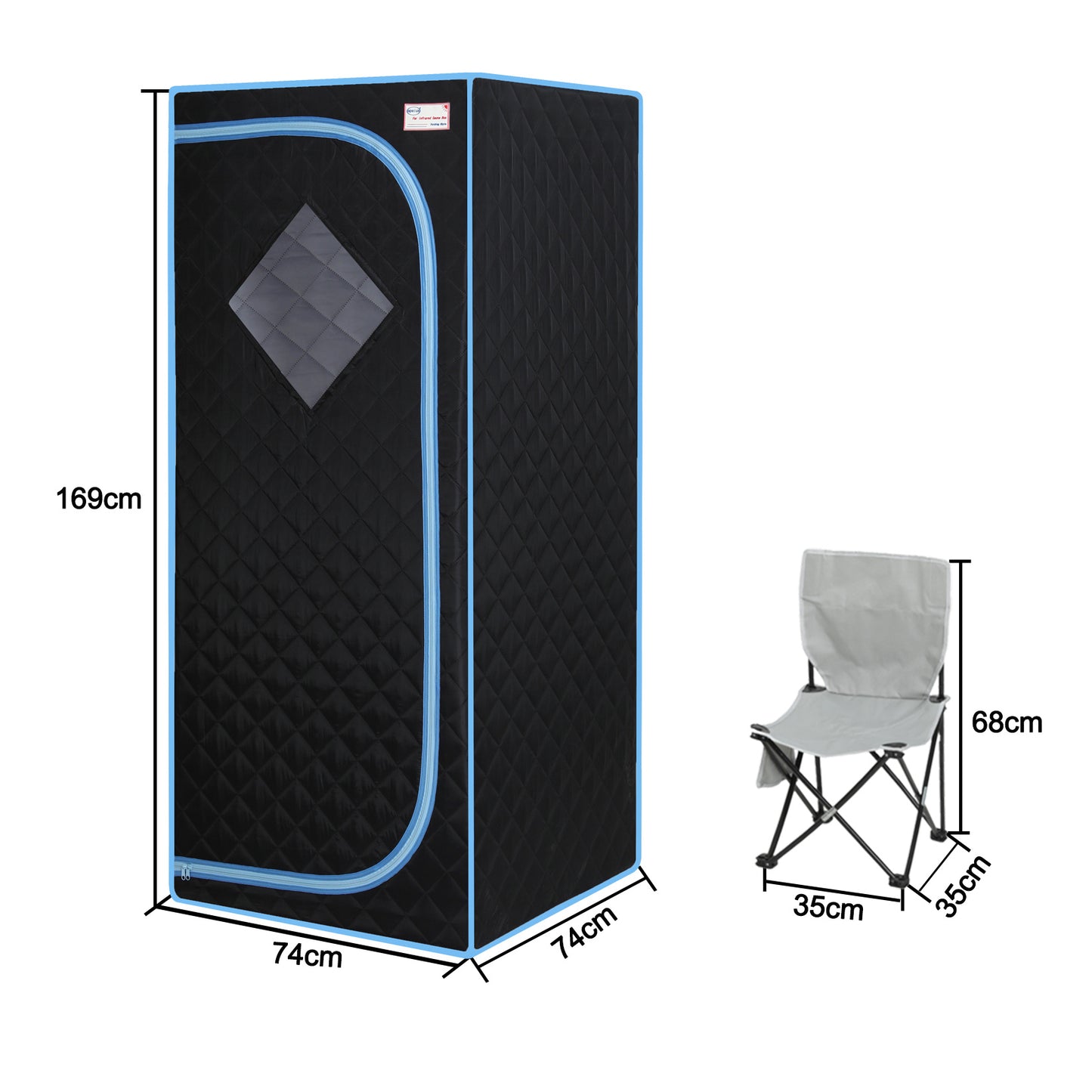 Portable Full Size  Infrared Sauna tent–Personal Home Spa;  with Infrared Panels;  Heating Foot Pad; Controller;  Foldable Chair ; Reading light.Easy to Install.Fast heating