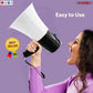 5Core Megaphone Handheld with LED lights Bullhorn Cheer Loudspeaker Bull Horn Speaker Megaphono Siren Torch Flashlight Sling Strap Portable 148 LED