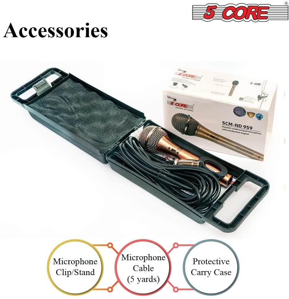 5 Core Professional Microphone Audio Dynamic Cardiod Karaoke Singing Wired Mic Music Recording Karaoke Microphone 5 Core PM625 (ND-959 Elantra) (Copy) Doba