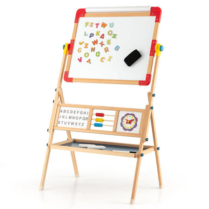 3-in-1 Wooden Art Easel for Kids with Drawing Paper Roll