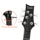 Glarry GIB Electric 5 String Bass Guitar Full Size Bag Strap Pick Connector Wrench Tool Black