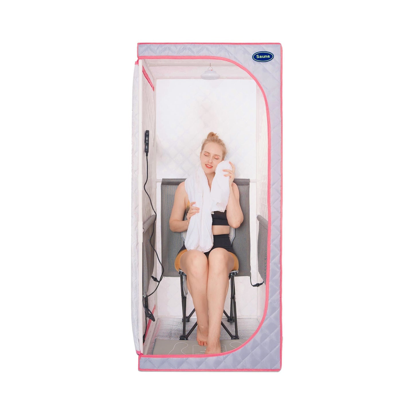 Portable Full Size  Infrared Sauna tent–Personal Home Spa;  with Infrared Panels;  Heating Foot Pad; Controller;  Foldable Chair ; Reading light.Easy to Install.Fast heating