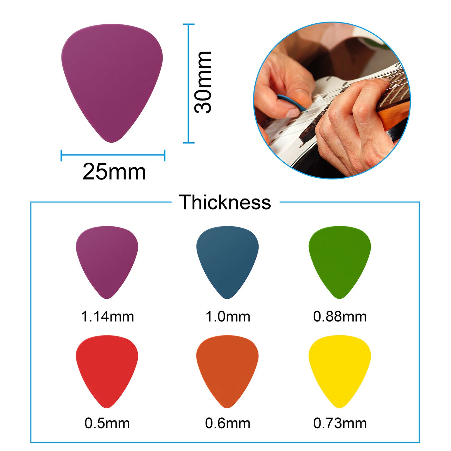 Standard Acoustic Electric Plectrums Guitar Picks 12-Pack