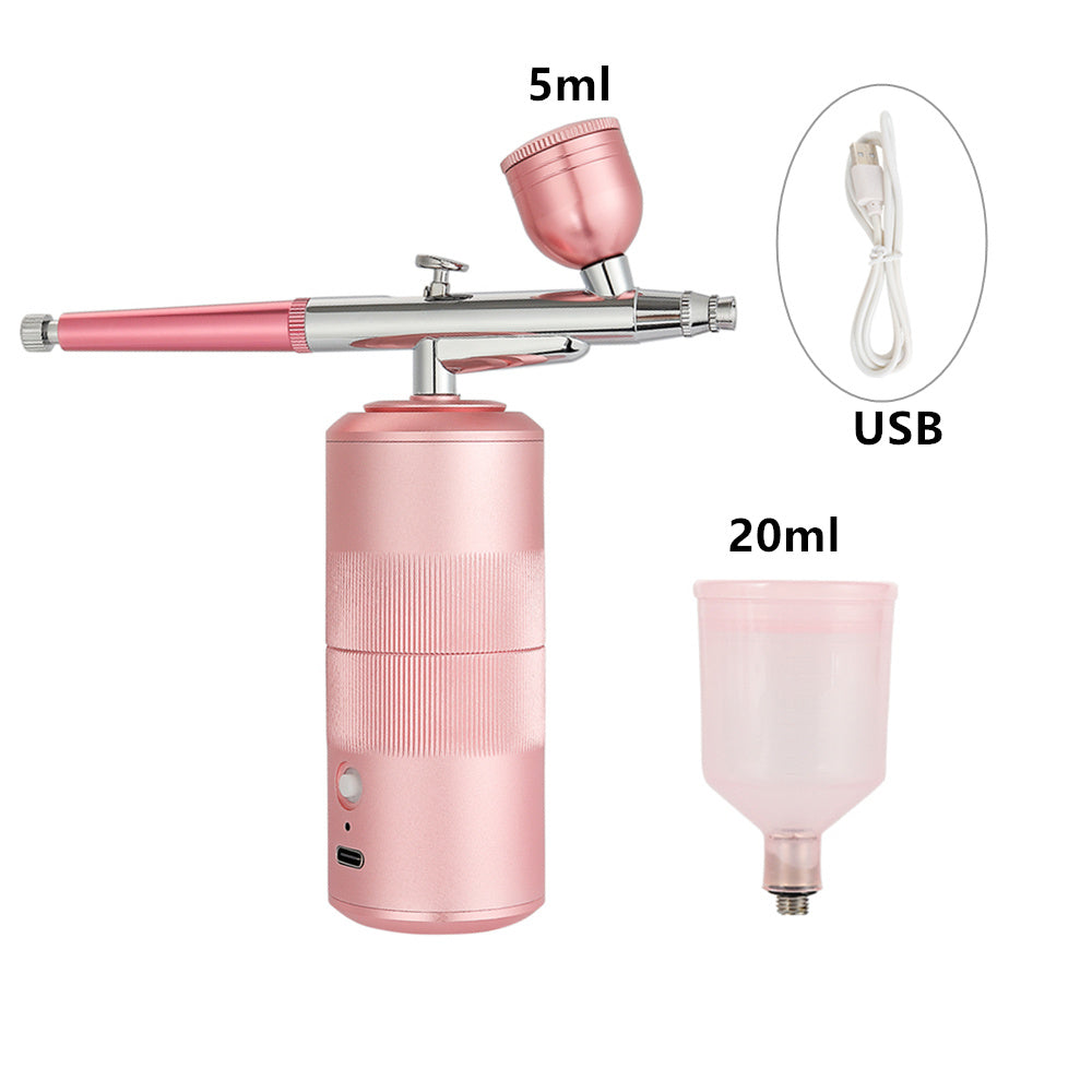 Oxygen Injector Mini Air Compressor Kit Air-Brush Paint Spray Gun Airbrush For Nail Art Tattoo Craft Cake Nano Fog Mist Sprayer