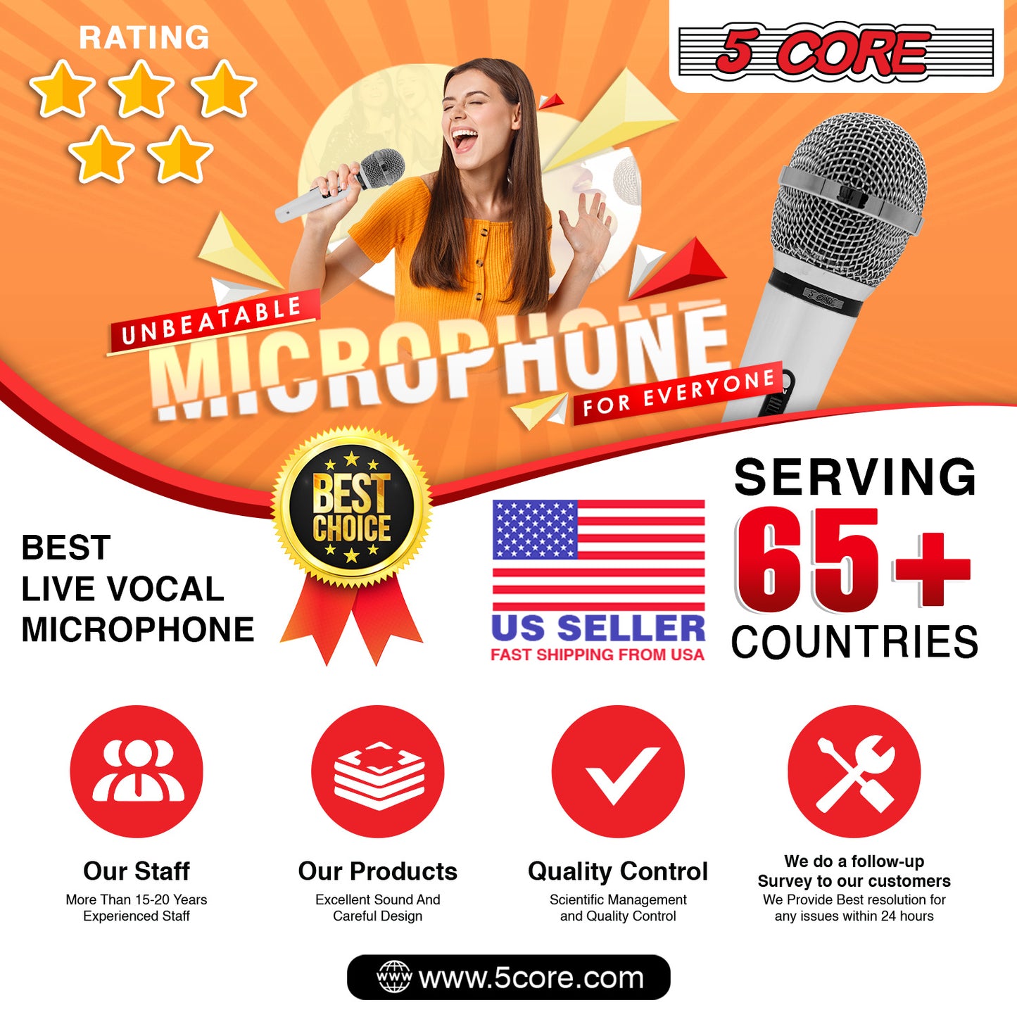 5 CORE Premium Vocal Dynamic Microphone