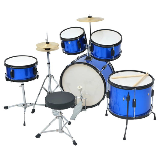 Complete Drum Kit Powder-coated Steel Blue Junior