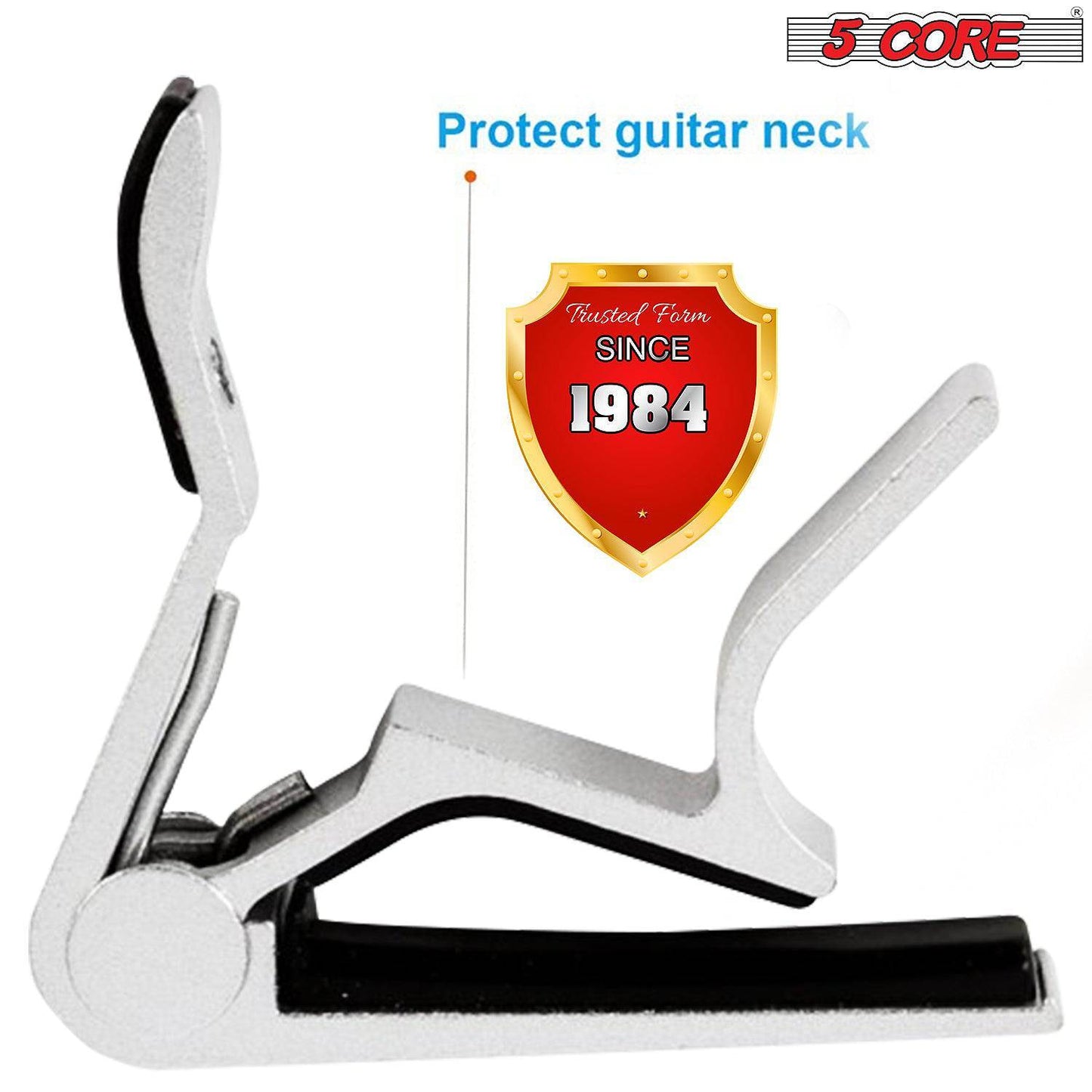 5 Core 2 Pieces Guitar Capo Acoustic Clip Guitar String Instrument Clamp Fret Electric Guitar Accessories Guitar Neck Capos Each CAPO White