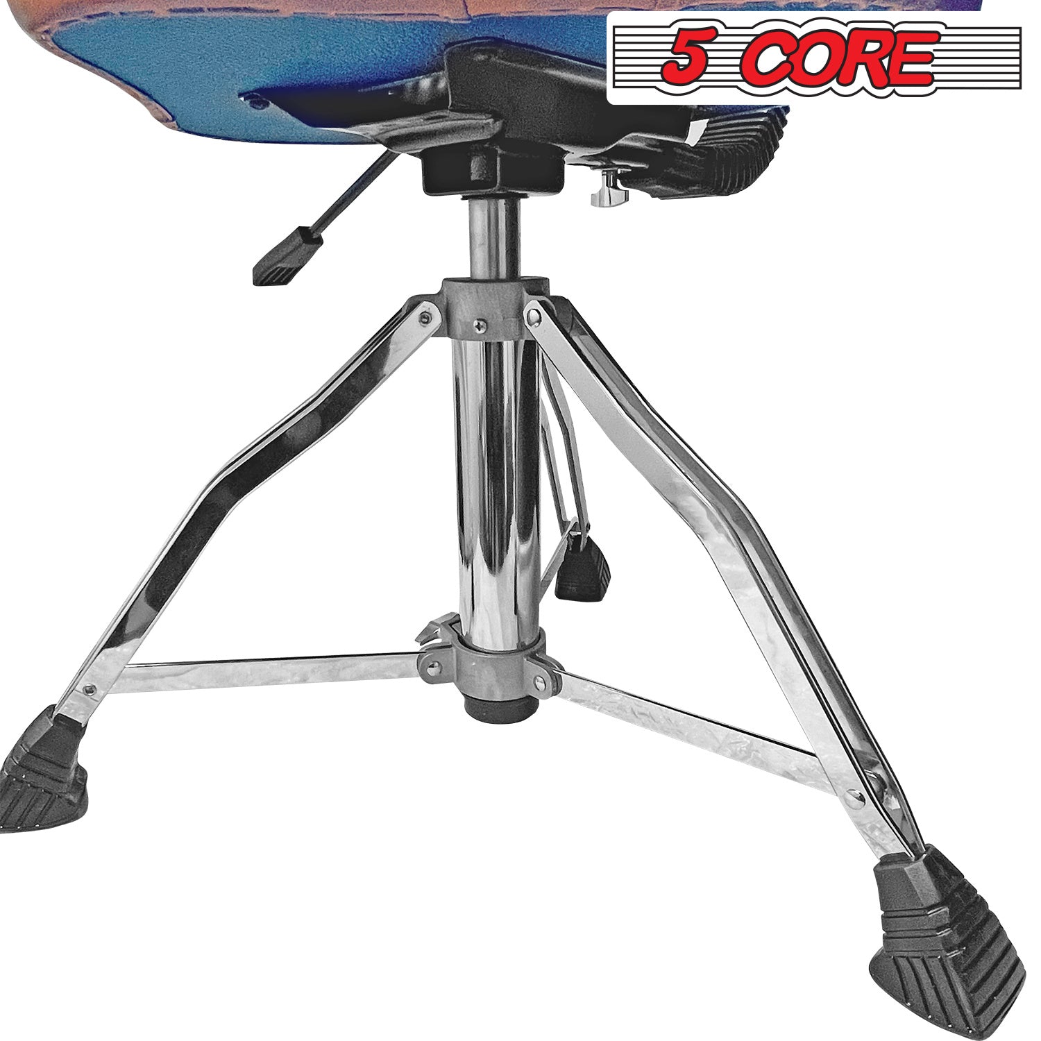 5 Core Drum Throne with Backrest Airlift Chair Height Adjustable Motorcycle Style Heavy Duty Drum Seat with Backrest; Drum Stools with Back Rest for Drummer Adults DS CH BR REST-LVR
