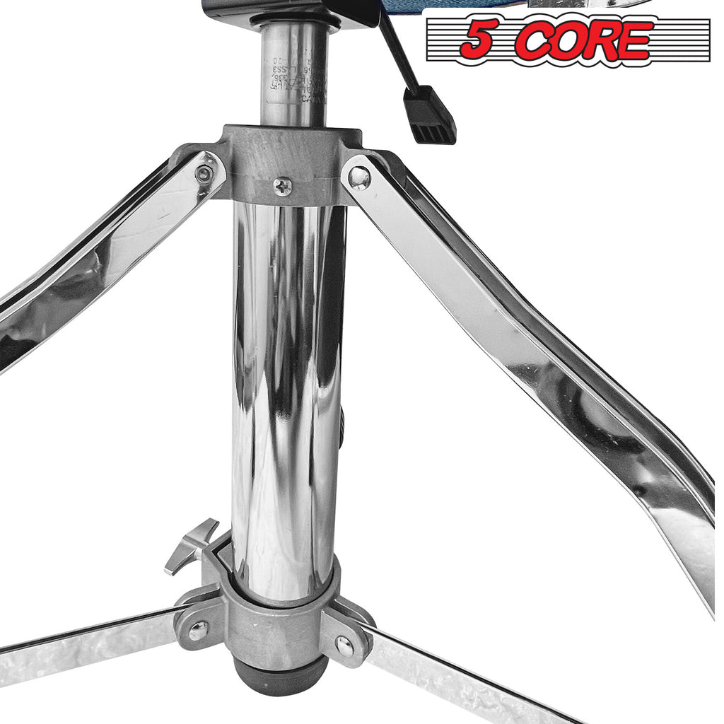 5 Core Drum Throne with Backrest Airlift Chair Height Adjustable Motorcycle Style Heavy Duty Drum Seat with Backrest; Drum Stools with Back Rest for Drummer Adults DS CH BR REST-LVR