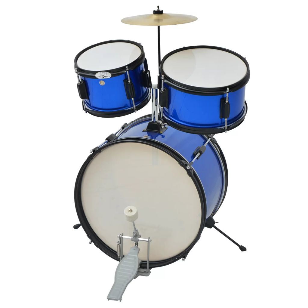 Complete Drum Kit Powder-coated Steel Blue Junior