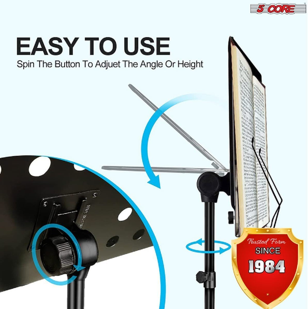 5 Core Sheet Music Stand With Mic Stand Holder - 3 IN 1 Professional Portable Music Stand with Folding Tray;  Detachable Microphone Stand Dual-Use for Sheet Music & Projector Stand MUS MH (Copy) Doba