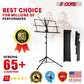 5 Core Music Stand for Sheet Music Folding Portable Stands Light Weight Book Clip Holder Music Accessories and Travel Carry Bag MUS FLD