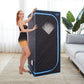 Portable Full Size  Infrared Sauna tent–Personal Home Spa;  with Infrared Panels;  Heating Foot Pad; Controller;  Foldable Chair ; Reading light.Easy to Install.Fast heating