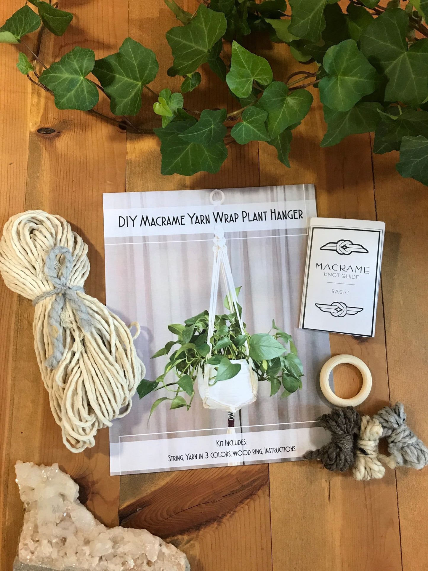 DIY Yarn Wrap Macrame Plant Hanger Kit