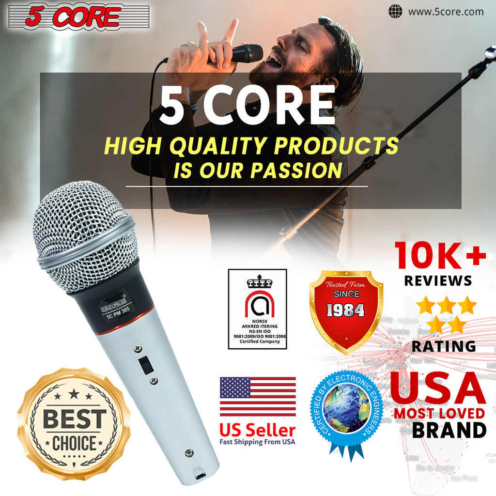 5 Core Professional Microphone Audio Dynamic Cardiod Karaoke Singing Wired Mic Music Recording Karoke Microphone PM305 (Copy) Doba