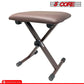 5Core Portable Piano Keyboard Music X-Style Adjustable Padded Stool Chair Seat Bench Brown KBB 02 BR