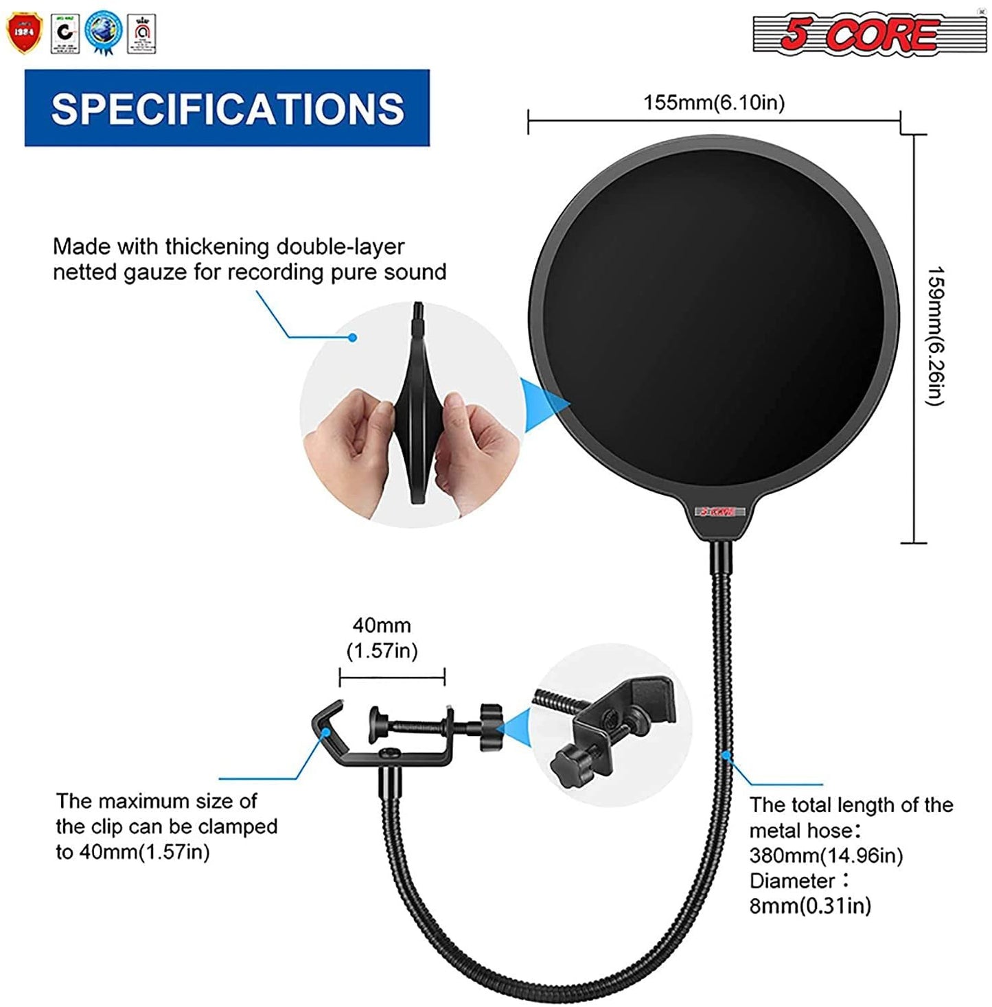 Professional Microphone Pop Shield