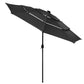 10Ft 3-Tiers 32LEDS Patio Umbrella black