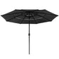 10Ft 3-Tiers 32LEDS Patio Umbrella black